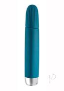 Super Slim Rechargeable Silicone Vibrating Wand - Teal