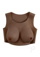 Gender X Breast Plate Silicone D Cup - Chocolate