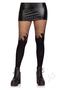 Leg Avenue Opaque Flame Tights With Fishnet Top - O/s - Black